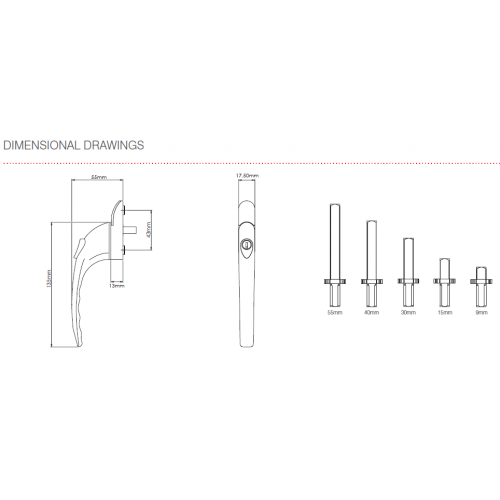 Anthracite Grey Smart Spindle Espagnolette Window Handle